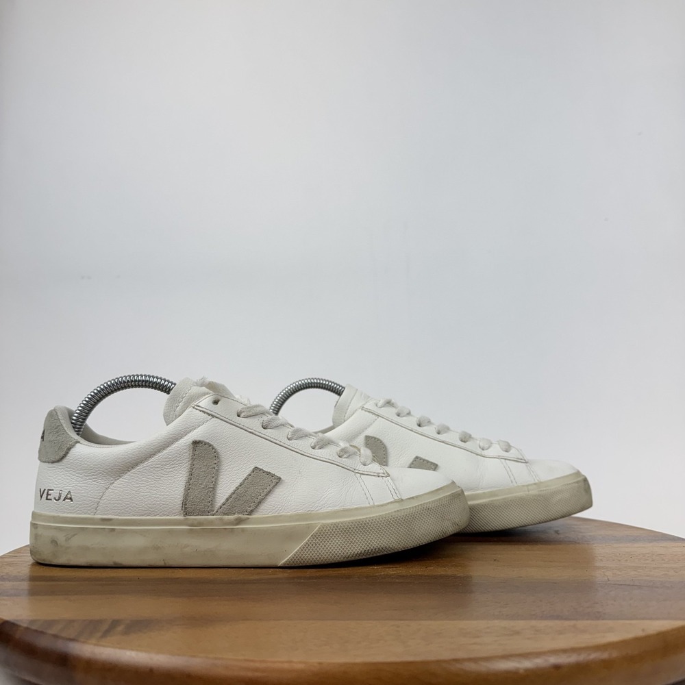Womens Veja Campo White Leather Low Comfort Casual Sneakers Shoes‎ Size 9 M GUC